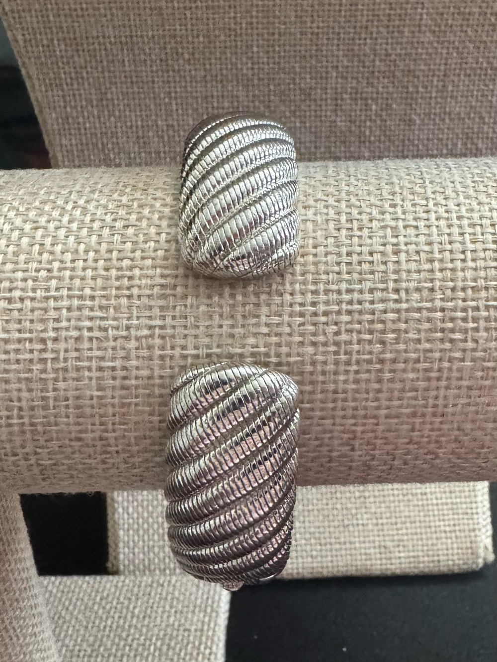 Judith Ripka .925 Luxury Designed Textured Cuff Bracelet 74g w/Diamonique Accent - Picture 4 of 9